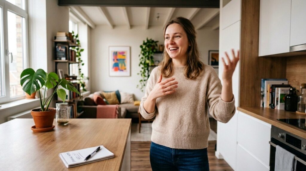 практиковать разговорный английский дома — говорить вслух с собой