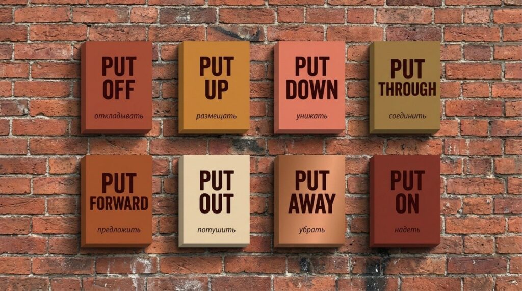 фразовый глагол put в английском языке — таблица с переводом